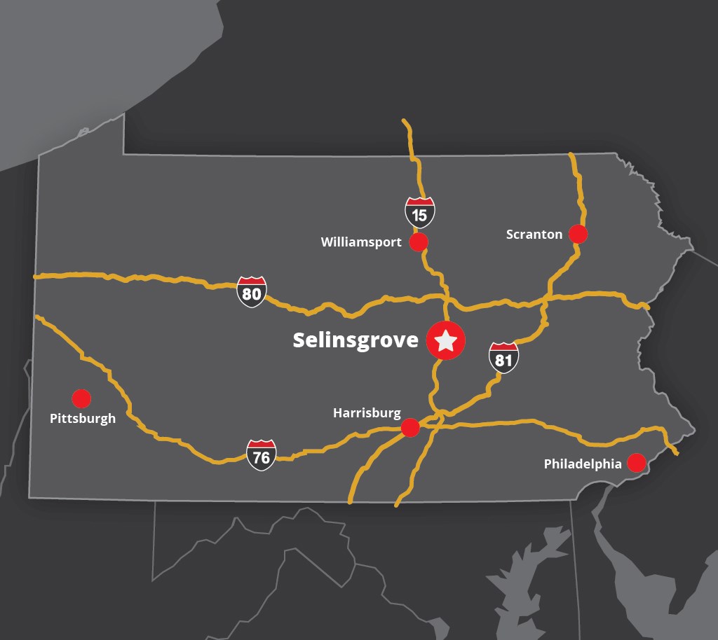 Map to find Selinsgrove